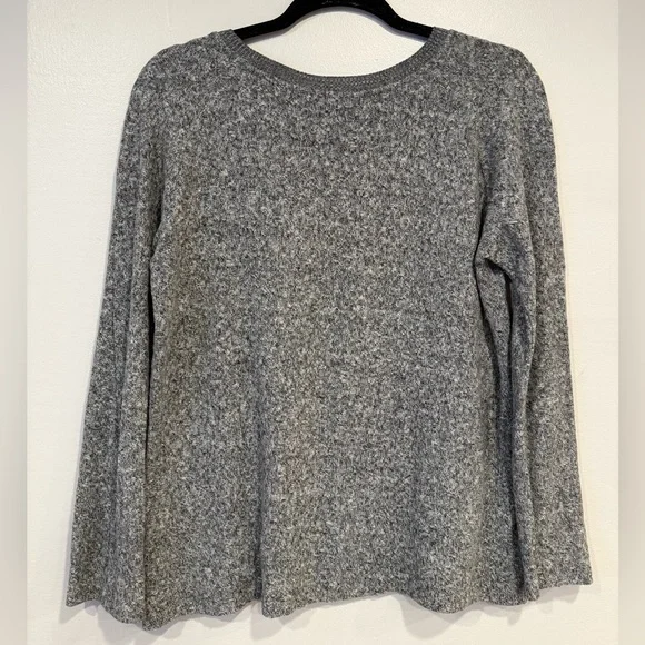 Zara Heather Gray Crew Neck Long Sleeve Knit Top Sweater Size 8 Medium - Picture 5 of 5